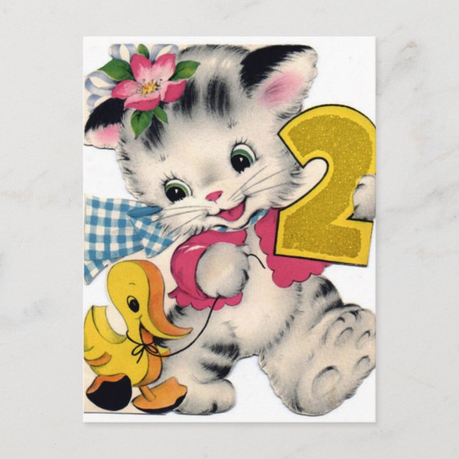 Carte postale d'anniversaire vintage (Devant)