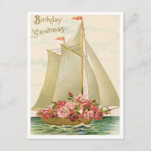 Carte postale d'anniversaire vintage