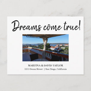 Carte postale d'annonce d'adresse de nouvelle mais
