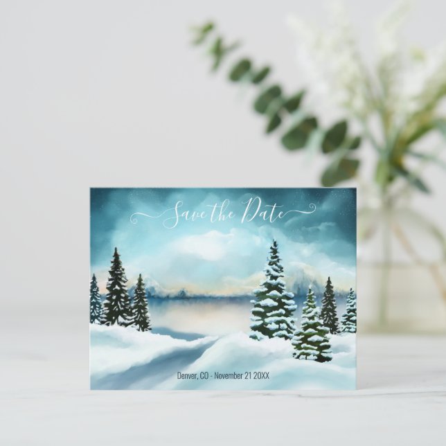 Carte postale d'annonce de date de mariage à thème (Debout devant)