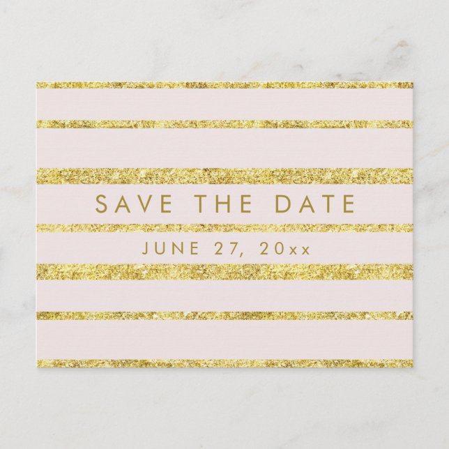 Carte postale d'annonce de date de mariage rose av (Devant)