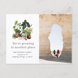Carte postale d'annonce de déménagement avec plant