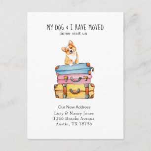 Carte postale d'annonce de déménagement de Corgi m