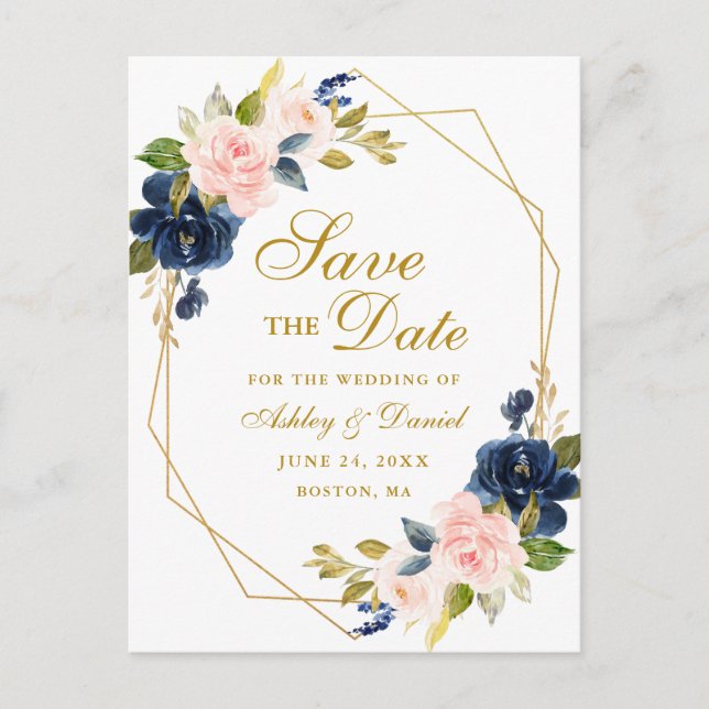 Carte postale d'annonce de mariage à encadrer flor (Devant)