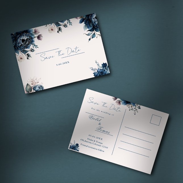Carte postale d'annonce de mariage à l'aquarelle f (Créateur téléchargé)