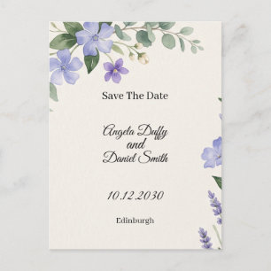 Carte postale d'annonce de mariage au chardon et à
