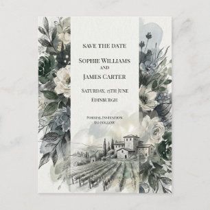 Carte postale d'annonce de mariage avec paysage de