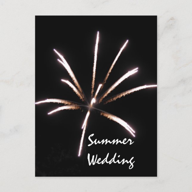 Carte postale d'annonce de mariage d'été avec feux (Devant)