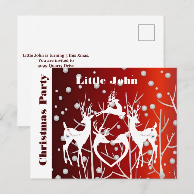 Carte postale d'annonce d'invitation à une fête de (Devant / Derrière)