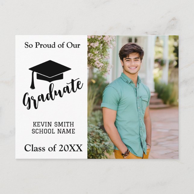 Carte postale d'annonce SIMPLE MODERNE NOIR & BLAN (Devant)