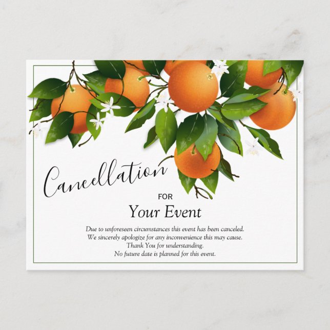 Carte postale d'annulation d'oranges (Devant)