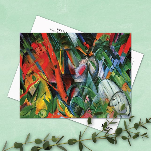 Carte Postale Dans la pluie Franz Marc Abstrait (Créateur téléchargé)
