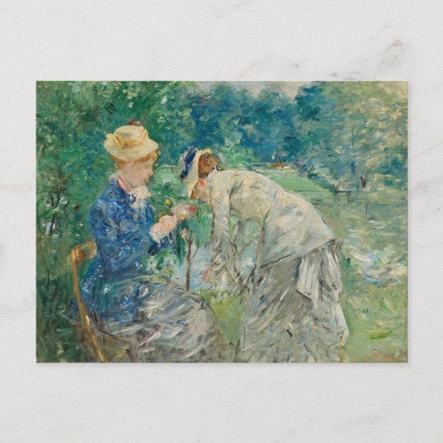 Carte Postale Dans le bois de Boulogne | Berthe Morisot (Devant)