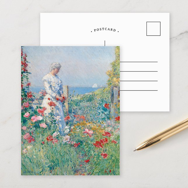 Carte Postale Dans le jardin | Childe Hassam (Créateur téléchargé)