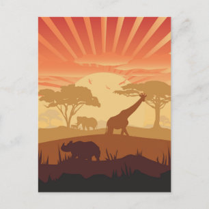 Carte Postale Dans Le Safari