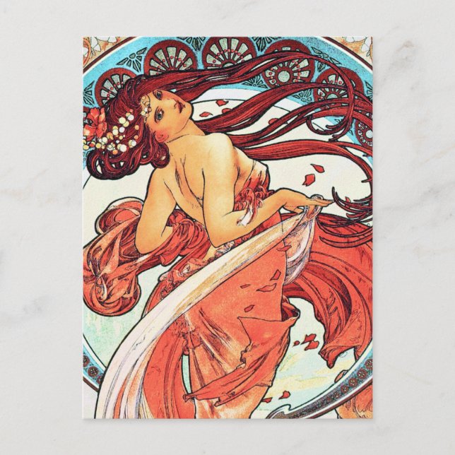 Carte Postale Danse - Art Nouveau Vintage par Mucha (Devant)