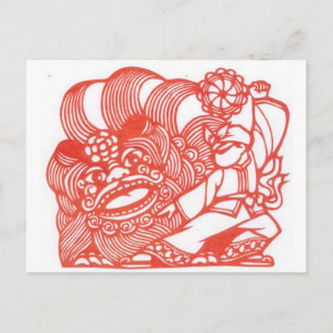 Carte Postale Danse avec lion