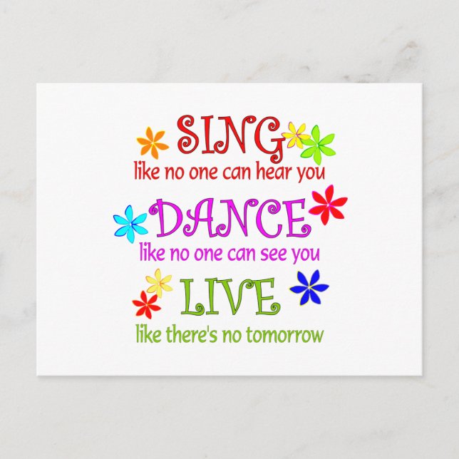 Carte Postale Danse chante en direct (Devant)
