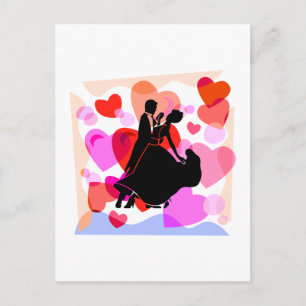 Carte Postale Danse dans la salle de bal des coeurs