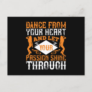 Carte Postale Danse - Danse De Votre Coeur Avec Passion