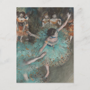 Carte Postale Danse de ballet en Edgar Degas vert