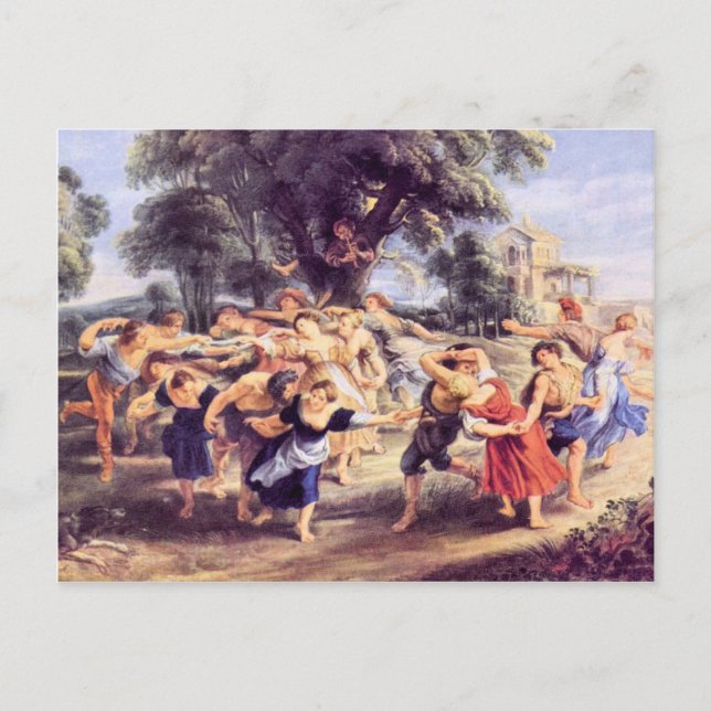 Carte Postale Danse de la grange par Paul Rubens (Devant)