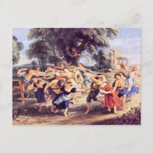 Carte Postale Danse de la grange par Paul Rubens
