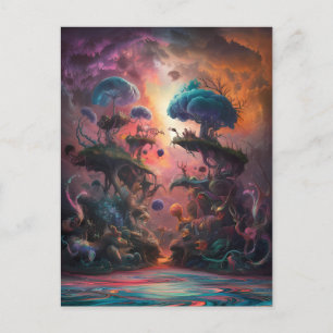 Carte Postale Danse des champignons enchantés sur l'eau