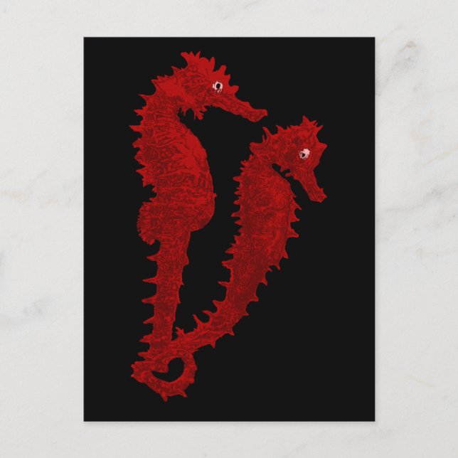 Carte Postale Danse Des Chevaux De Mer (Rouge) (Devant)