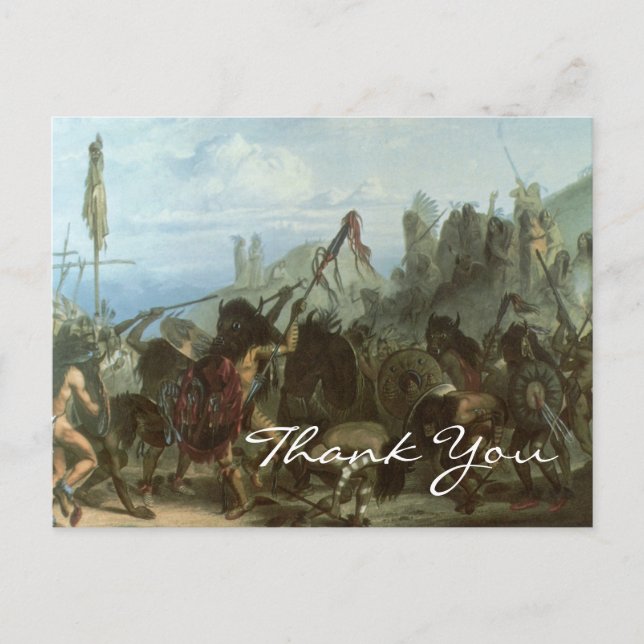 Carte Postale Danse du bison de Bodmer (Devant)