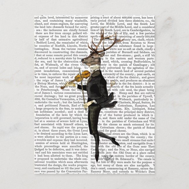 Carte Postale Danse du cerf avec violon (Devant)