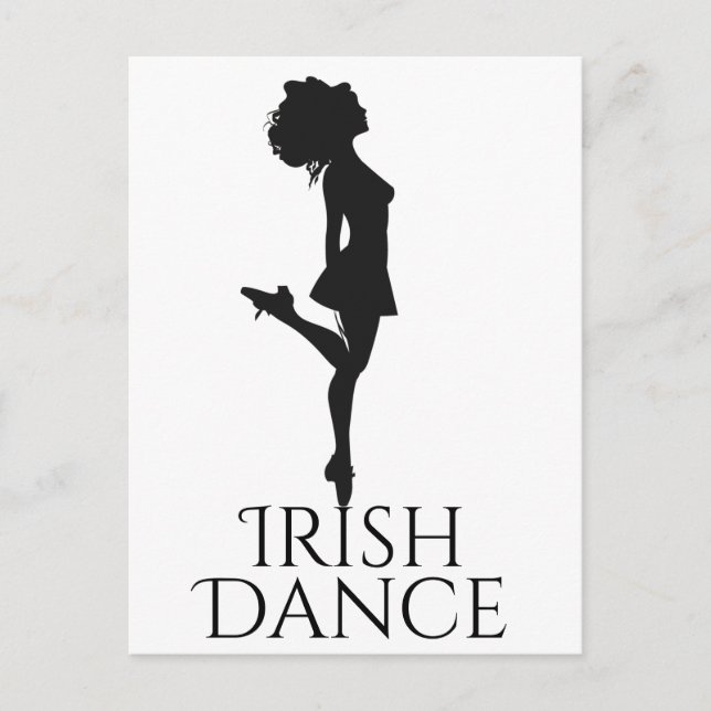 Carte Postale Danse Irlandaise Danseuse Danser Danser Black Whit (Devant)