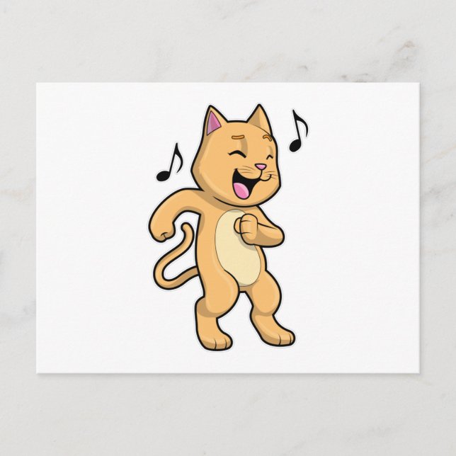 Carte Postale Danse musicale de chat (Devant)