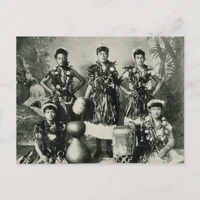 Carte Postale Danse polynésienne vintage Portait (Devant)