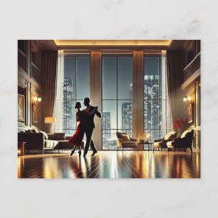 Carte Postale Danse romantique en couple à New York Highrise