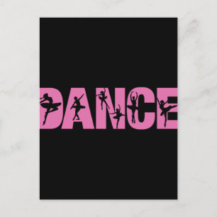Carte Postale DANSE Rose avec coutures Ballerina