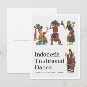 Carte Postale Danse traditionnelle d'Indonésie Bornéo Toraja Pap