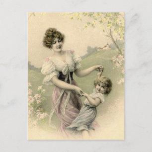 Carte Postale Danse vintage de la mère et de l'enfant