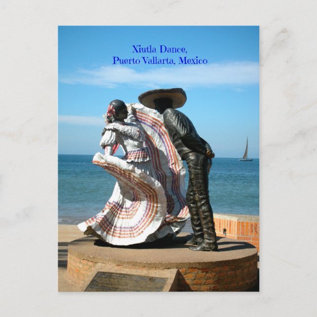 Carte Postale Danse Xiutla sur le Malecon Peurto Vallarta Mexiqu (Devant)