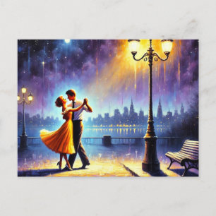 Carte Postale Danser sous le lampadaire