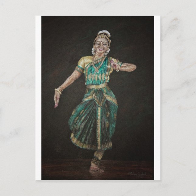 Carte Postale Danseur Bharatanatyam (Devant)