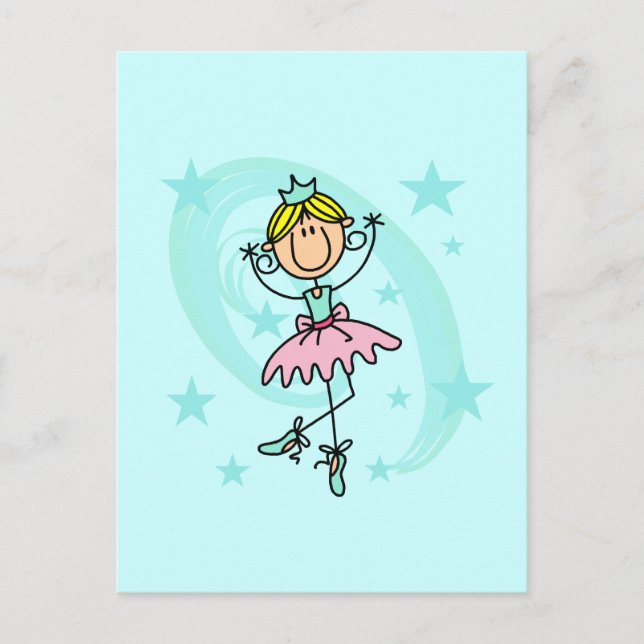 Carte Postale Danseur de ballet - T-shirts blonds et cadeaux (Devant)