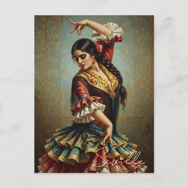 Carte Postale Danseur flamenco de Séville Espagne (Devant)