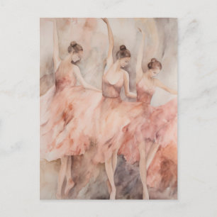 Carte postale Danseurs de ballet rose