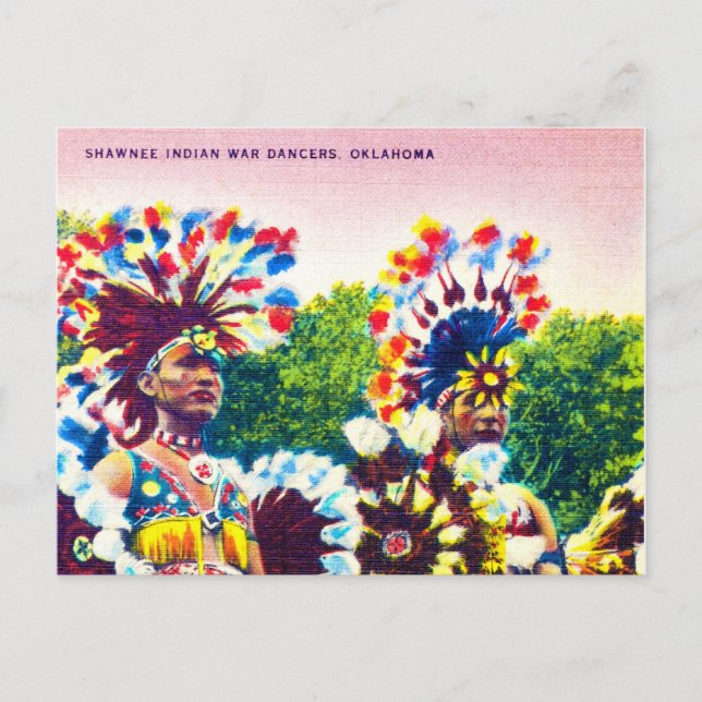 Carte Postale Danseurs de guerre indiens Shawnee, Oklahoma (Devant)