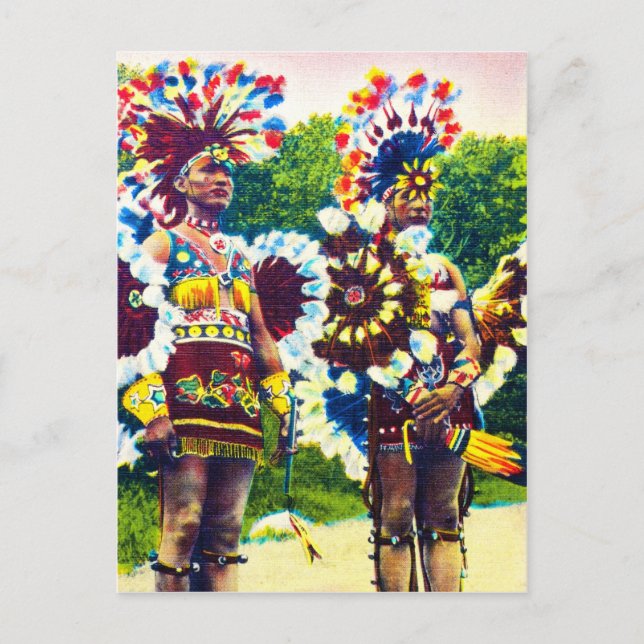 Carte Postale Danseurs de guerre indiens Shawnee, Oklahoma (Devant)