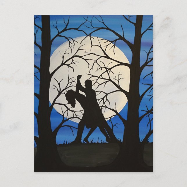 Carte Postale Danseurs de silhouette romantique (Devant)