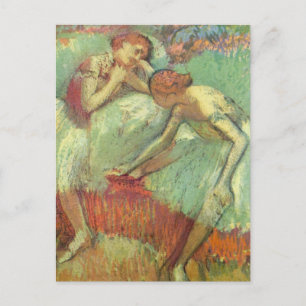 Carte Postale Danseurs en vert par Edgar Degas, Ballet Vintage