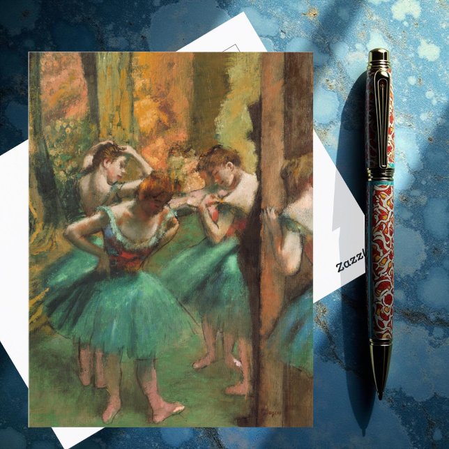 Carte Postale Danseurs, Rose et Vert par degrés, Art (Créateur téléchargé)