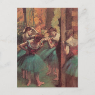 Carte Postale Danseurs, rose et vert par Edgar Degas